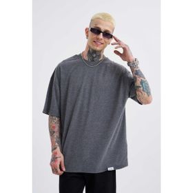 Machinist Basic Super Antrasit Pamuklu Oversize Erkek T-shirt