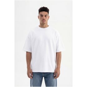 Machinist Basic Super Beyaz Pamuklu Oversize Erkek T-shirt
