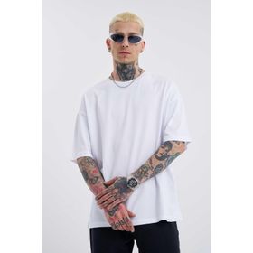 Machinist Basic Super Beyaz Pamuklu Oversize Erkek T-shirt
