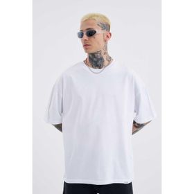 Machinist Basic Super Beyaz Pamuklu Oversize Erkek T-shirt