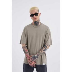 Machinist Basic Super Haki Pamuklu Oversize Erkek T-shirt