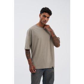 Machinist Basic Super Haki Pamuklu Oversize Erkek T-shirt