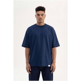Machinist Basic Super İndigo Pamuklu Oversize Erkek T-shirt