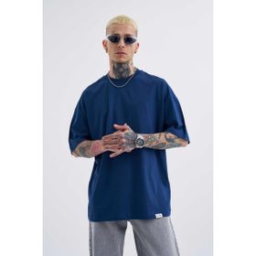 Machinist Basic Super İndigo Pamuklu Oversize Erkek T-shirt