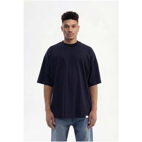 Machinist Basic Super Lacivert Pamuklu Oversize Erkek T-shirt