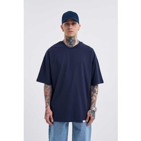 Machinist Basic Super Lacivert Pamuklu Oversize Erkek T-shirt