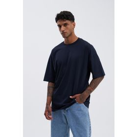Machinist Basic Super Lacivert Pamuklu Oversize Erkek T-shirt