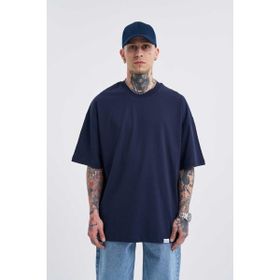 Machinist Basic Super Lacivert Pamuklu Oversize Erkek T-shirt