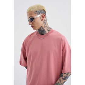 Machinist Basic Super Mercan Pamuklu Oversize Erkek T-shirt