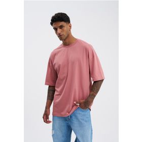Machinist Basic Super Mercan Pamuklu Oversize Erkek T-shirt