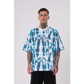 Machinist Batic Baskılı Ekru Oversize Erkek T-shirt