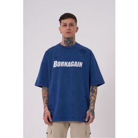 Machinist Born Again Baskılı Açık İndigo Yıkamalı Erkek T-shirt