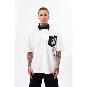 Machinist Constrast Pocket Ekru Oversize Polo Yaka Erkek T-shirt