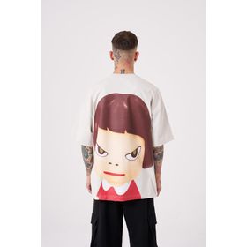 Machinist Cosmic Light Baskılı Gri Oversize Erkek T-shirt