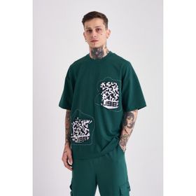 Machinist Dama Patch Petrol Yeşili Oversize Erkek T-shirt