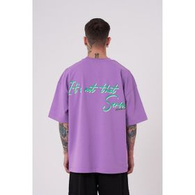 Machinist Erkek Macstar Nakışlı Mor Oversize Erkek T-shirt