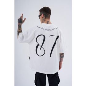 Machinist Herb Printed Baskılı Ekru Oversize Erkek T-shirt