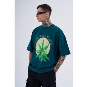 Machinist Herb Printed Baskılı Petrol Yeşili Oversize Erkek T-shirt