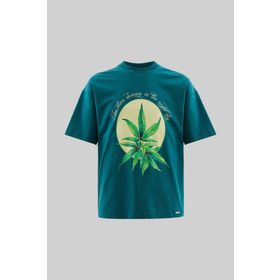 Machinist Herb Printed Baskılı Petrol Yeşili Oversize Erkek T-shirt