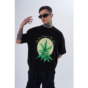 Machinist Herb Printed Baskılı Siyah Oversize Erkek T-shirt