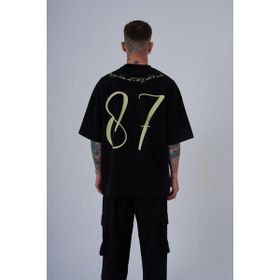 Machinist Herb Printed Baskılı Siyah Oversize Erkek T-shirt
