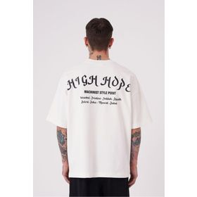 Machinist High Hope Baskılı Ekru Oversize Erkek T-shirt