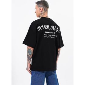 Machinist High Hope Baskılı Siyah Oversize Erkek T-shirt