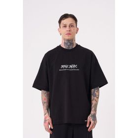 Machinist High Hope Baskılı Siyah Oversize Erkek T-shirt