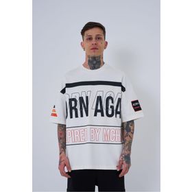 Machinist Inspired By Machinist Baskılı Ekru Oversize Erkek T-shirt