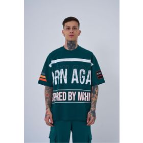 Machinist Inspired By Machinist Baskılı Petrol Yeşili Oversize Erkek T-shirt