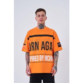 Machinist Inspired By Machinist Baskılı Turuncu Oversize Erkek T-shirt