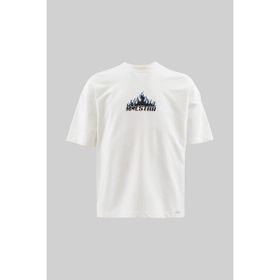 Machinist Macstar Flame Baskılı Ekru Oversize Erkek T-shirt