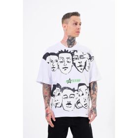 Machinist Macstar Heads Beyaz Oversize Erkek T-shirt