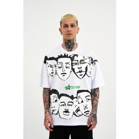 Machinist Macstar Heads Beyaz Oversize Erkek T-shirt