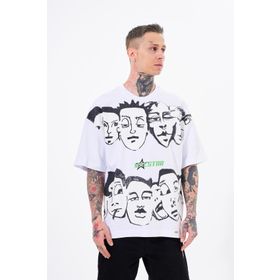 Machinist Macstar Heads Beyaz Oversize Erkek T-shirt