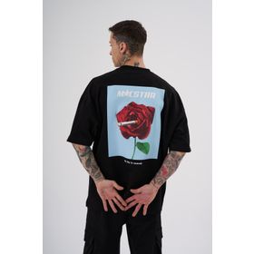 Machinist My Life Is Comedy Baskılı Siyah Oversize Erkek T-shirt