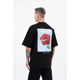 Machinist My Life Is Comedy Baskılı Siyah Oversize Erkek T-shirt