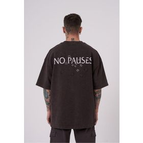 Machinist No Pouses Baskılı Kahverengi Cloudy Oversize Erkek T-shirt