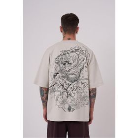 Machinist Premium Aristotales High Gri Baskılı Oversize Erkek T-shirt