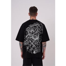 Machinist Premium Aristotales High Siyah Baskılı Oversize Erkek T-shirt