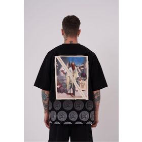 Machinist Premium Pisagor Siyah Baskılı Oversize Erkek T-shirt