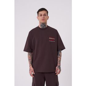 Machinist Raw Crossbreed Kahverengi Detaylı Oversize Erkek T-shirt