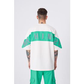 Machinist Reflektör Baskılı Ekru Yeşil Erkek T-shirt