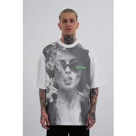 Machinist Smoked Macstar Baskılı Ekru Oversize Erkek T-shirt