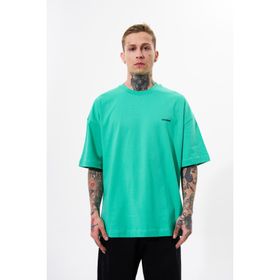 Machinist Solid Yeşil Basic Pamuklu Oversize Erkek T-shirt
