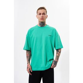 Machinist Solid Yeşil Basic Pamuklu Oversize Erkek T-shirt