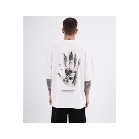 Machinist Toxic People Ekru Baskılı Oversize Erkek T-shirt