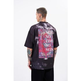 Machinist Vintage Carpet Baskılı Siyah Oversize Erkek T-shirt