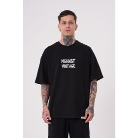 Machinist Vintage Memories Siyah Baskılı Oversize Erkek T-shirt