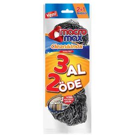 Macromax Clean Inox Paslanmaz Çelik 3 Al 2 Öde Ovma Teli